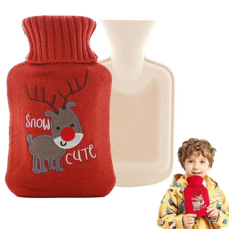 

Hot Sale Rubber Water Bottle |500ml Christmas Gift Hot Water Bag | Knitted Hand Warmer Bag Christmas Gift Warm Water Bag