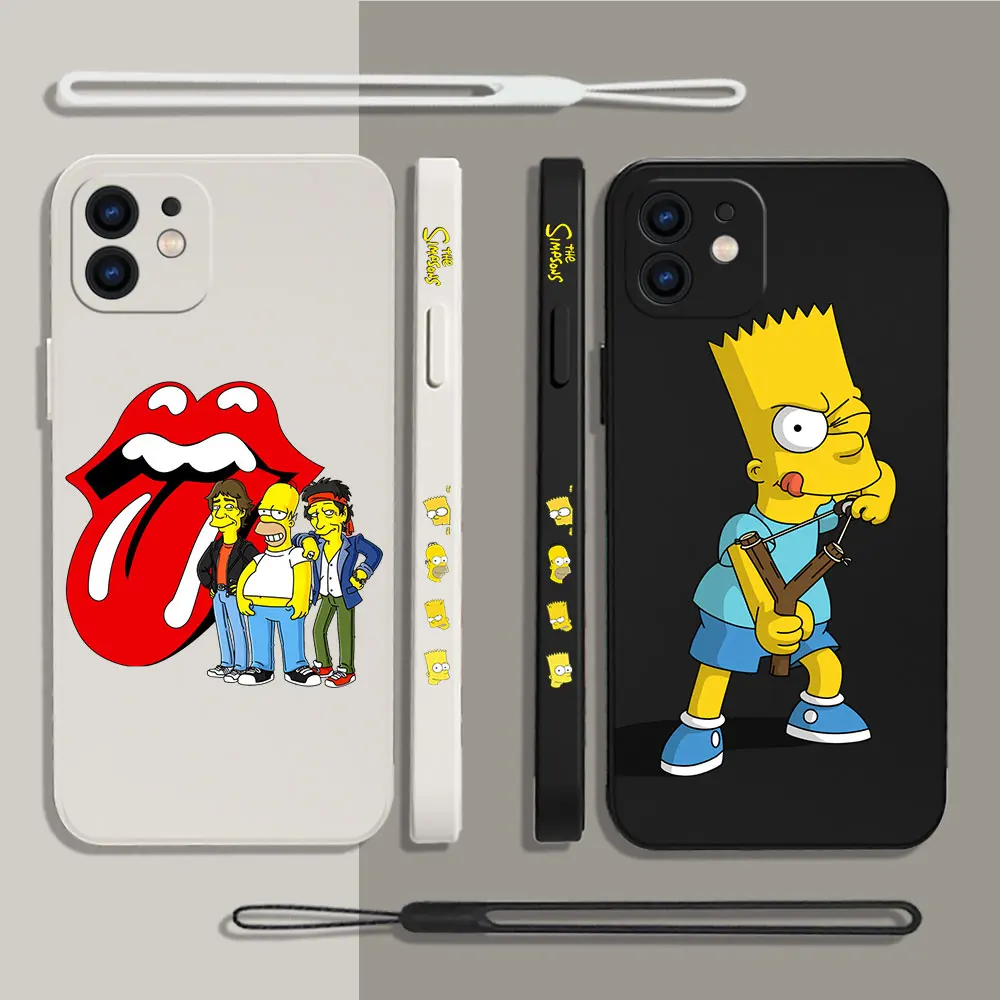 

Anime The Simpsons Phone Case For Xiaomi Redmi Note 12 11 11T 10 10S 9 Pro Plus 10C 9A 9C 9T K40 K50 K60 4G 5G With Hand Strap