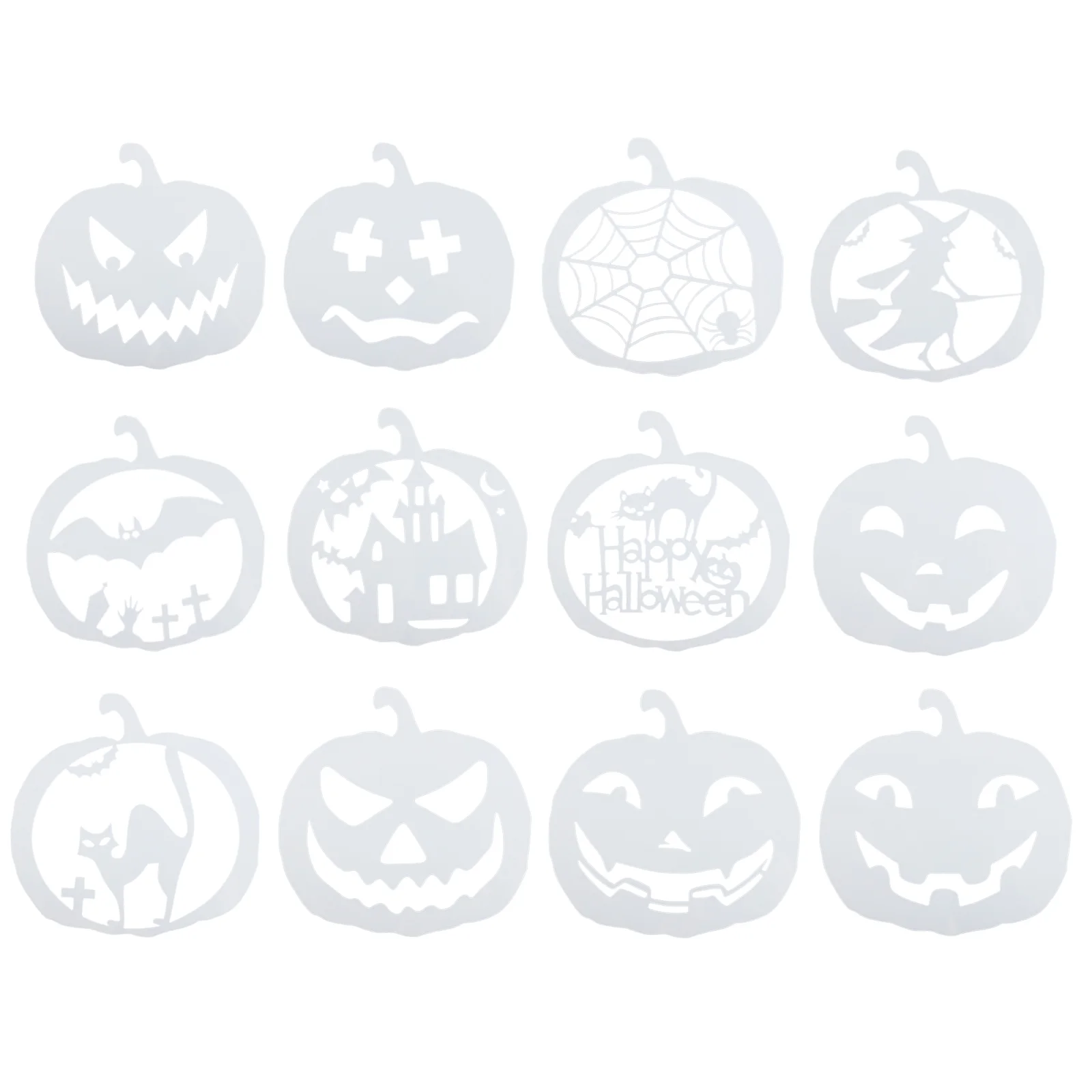 

12 Pcs Great Festive Halloween Pretty Painting Template Stencils Drawing Stencils