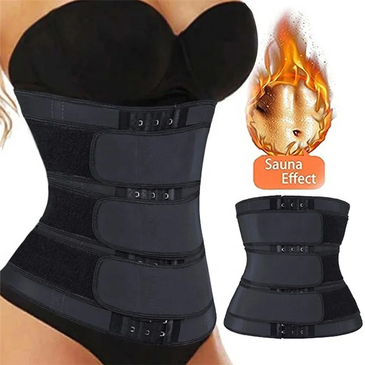 

Women Body Corset Shapewear with 3 Row Hooks Postpartum Sauna Effect Neoprene Body Shapers 3 Strap Slimming Waist Trainer Belt