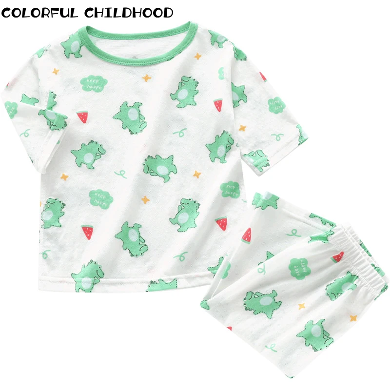 

Colorful Childhood Children's Jacquard Boneless Air Conditioning Clothing Suit Girls Cartoon Breathable Lycra Cotton 8723