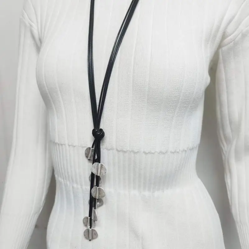 Длинные металлические подвески многослойные ожерелья этнические ювелирные