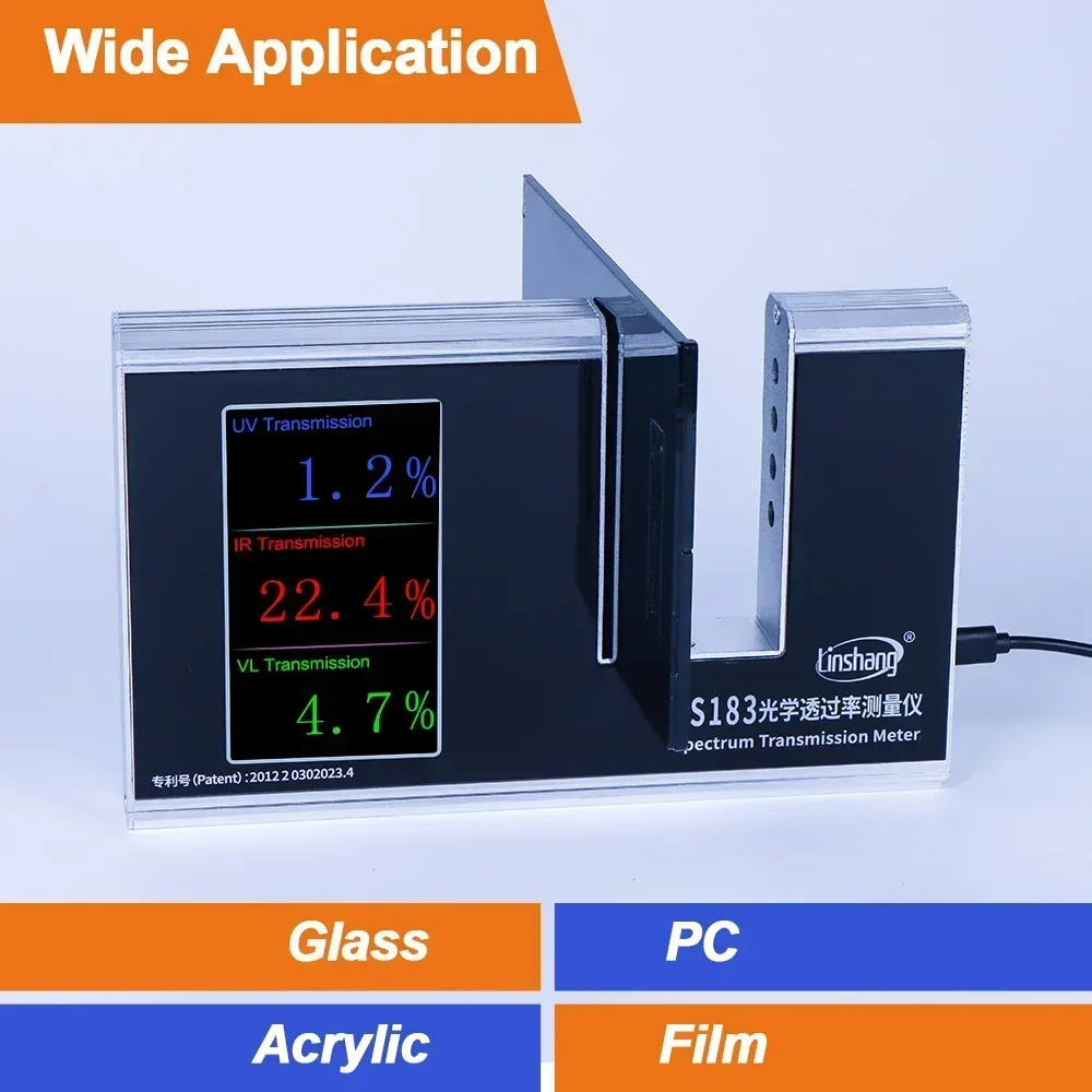 RTS LS183 Прозрачные материалы VLT 365 нм УФ 940 ИК-измеритель пропускания света 47 мм слот