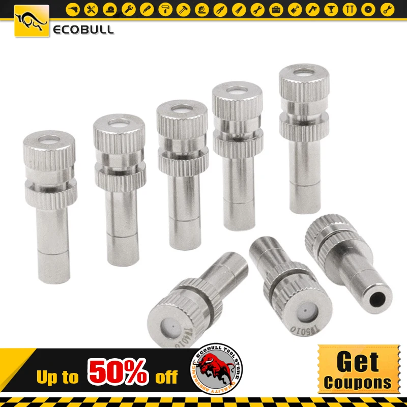 

8pcs/set Low Pressure Fogging Nozzle Humidification Dust Removal Cooling Nozzle Quick Plug-in Atomizing Spray Gun