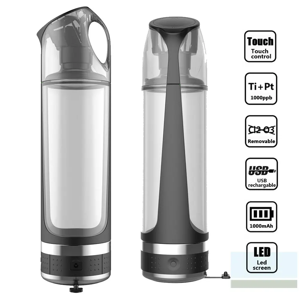 Portable Hydrogen Water Bottle,Glass Hydrogen Water Generator USB Rechargeable 6-mins Water ionizer Bottle,Hydrogen Water Bottle