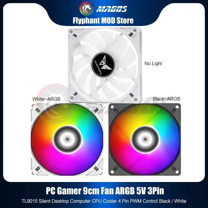 Кулер для процессора 90 мм 15 мм Сверхтонкий охлаждающий вентилятор 9015/9025 15 мм 25 мм бесшумный кулер 1000-2500 об/мин черный белый