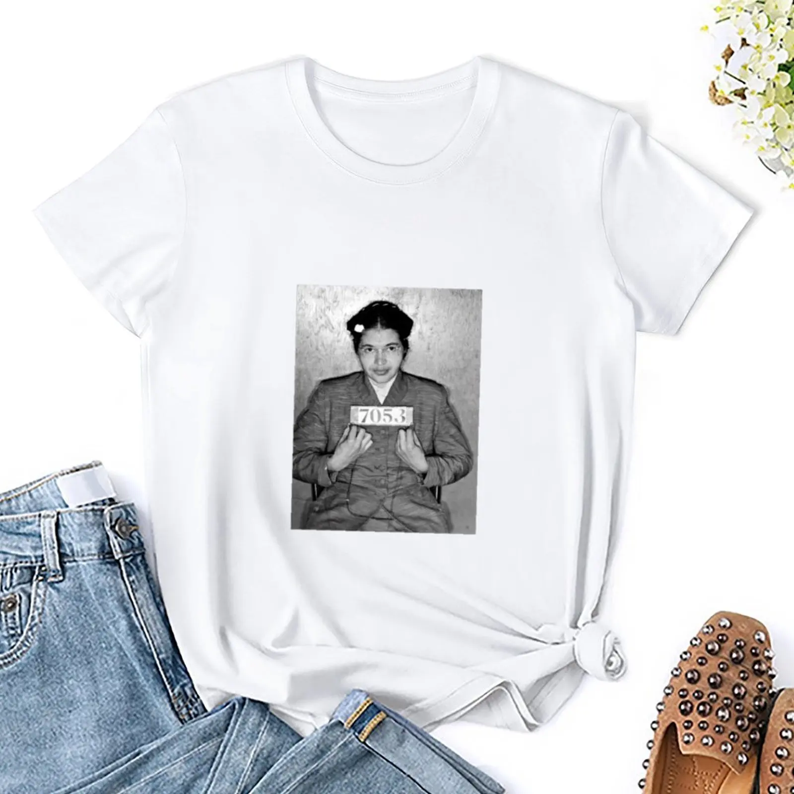 Женская Аниме-футболка с принтом Роза Паркс