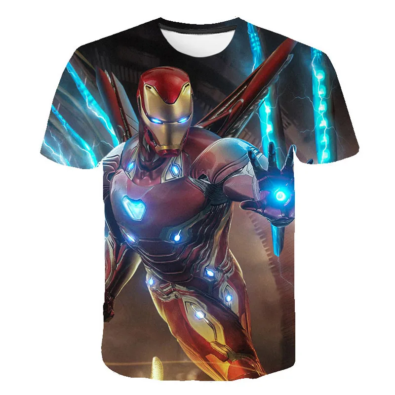 

Disney Marvel The Avengers iron Man Kids Boy Girl Super Hero T-Shirts Short Sleeve Tops Cartoon Casual T Shirt Children Clothes