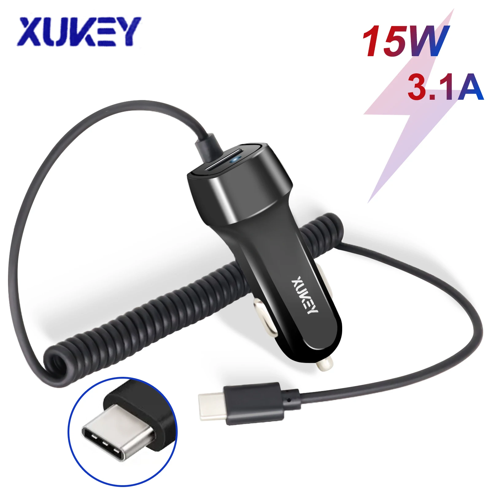 

12V-24V Car Cigarette Lighter USB Car Charger Plug Cable Adapter For IPhone 14 13 12 Pro Samsung Galaxy Android Type c Splitter