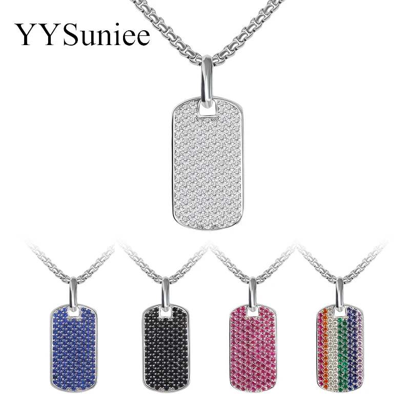 Модная подвесная бирка YYSuniee с цирконом для мужчин и женщин ожерелье унисекс