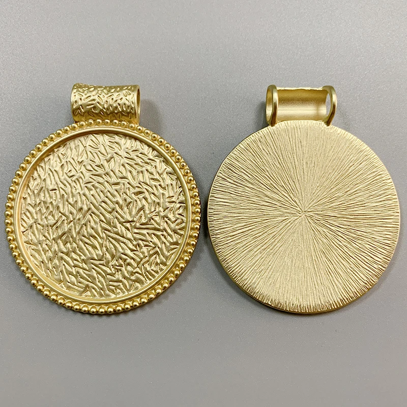 Большие круглые подвески в стиле бохо из матового золота, 2 шт./лот, фурнитура для изготовления ожерелья, ювелирных изделий, аксессуары