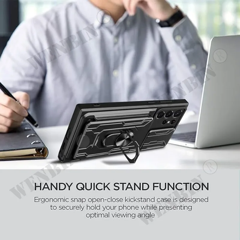 Противоударный чехол для Samsung S24 S23 S22 S21 Ultra Plus FE A55 A35 A25 A15 с подставкой и