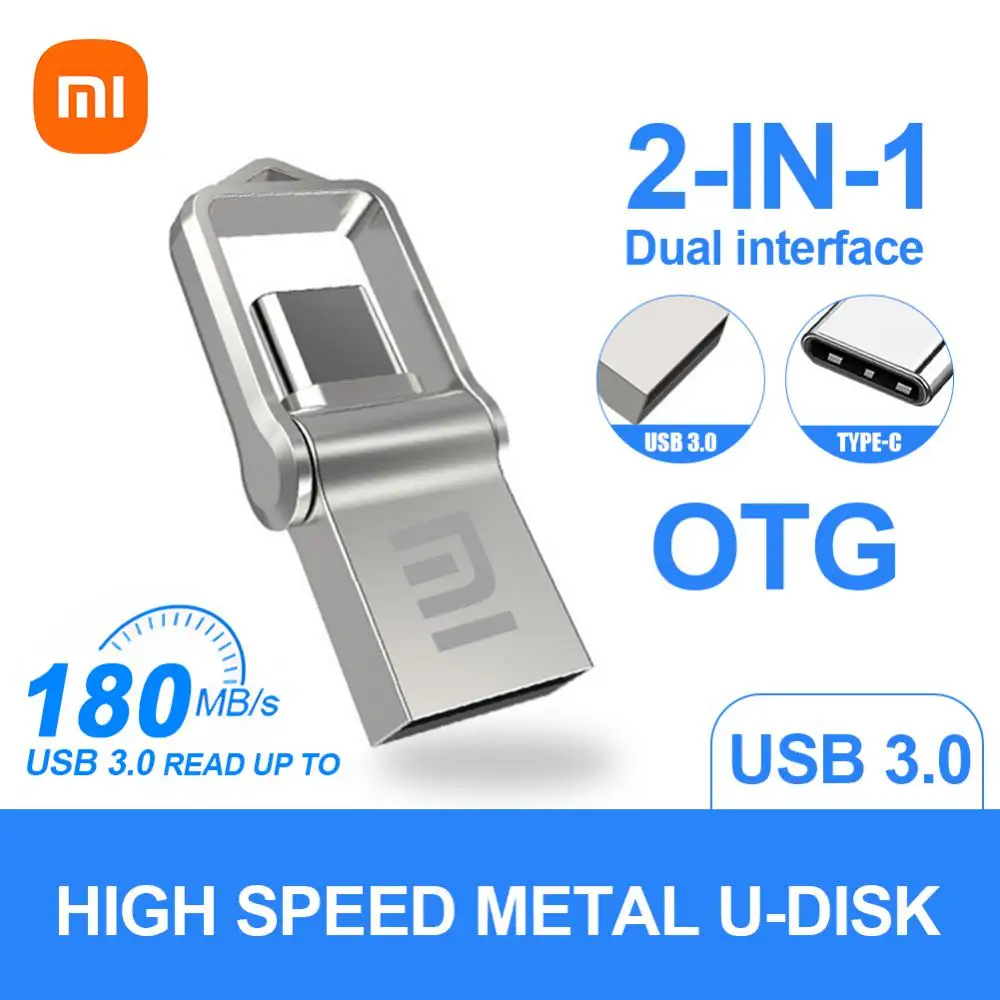 Xiaomi USB 3.0 Thumb Usb Flash Drives 1TB Type-c Interface OTG Pen Drive 128GB USB 2TB Flash Memory Stick For PC/Laptop/Phone