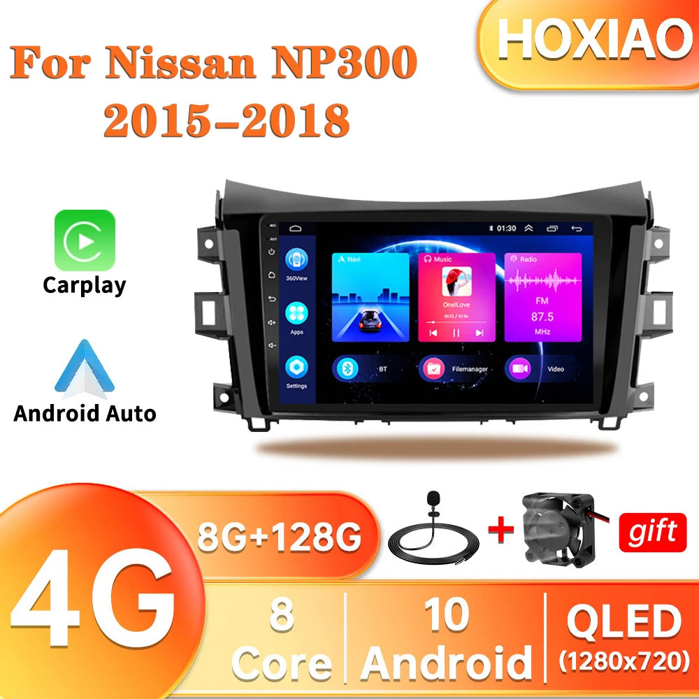 Автомагнитола для Nissan NAVARA Frontier NP300 2015 - 2018 стерео 4G WIFI Carplay Android Авто GPS