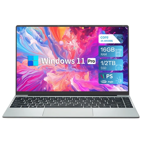 Новый ноутбук Intel Core i9 8950HK Windows 11, 16 ГБ ОЗУ, 2 ТБ SSD, портативные ноутбуки 1920*1080P, 14,1-дюймовый игровой ноутбук для офиса и учебы
