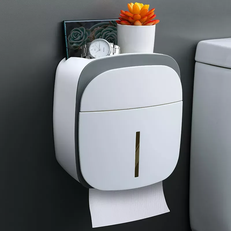 

Double-layer Drawers Toilet-free Perforated Double-layer Tissue Box Wall-mounted Tissue Rack Waterproof Rack