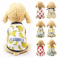 fashion cotton pet clothes cute fruit pattern dress t shirts lovers suit summer cool puppy clothing for small dog chihuahua vest