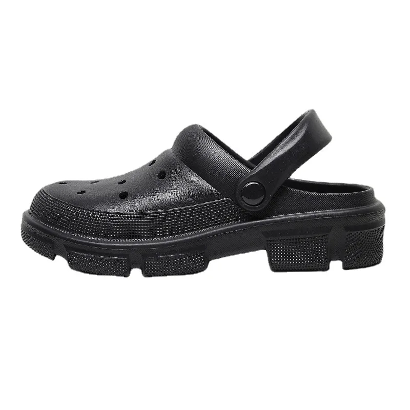 Summer Cartoon Snail Decor Vented Clogs Platform Slides Women Outdoor Flat Sole Beach Sandals Black Men Slippers New Designer