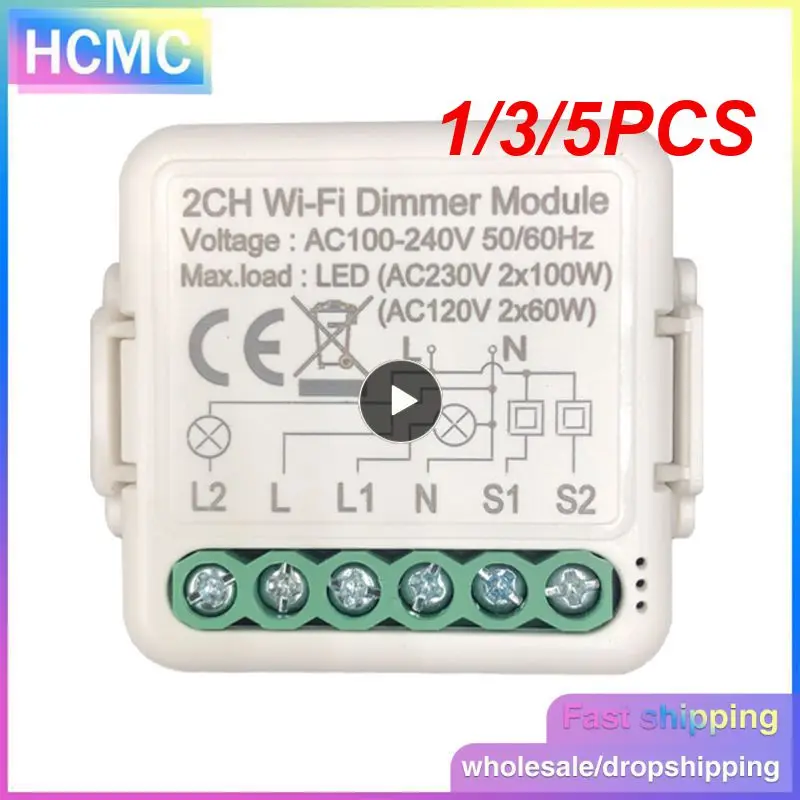 

1/3/5PCS Tuya ZigBee 3.0 Smart Dimmer Switch Module 10A, Supports 2 Way Control Dimmable Switch, Work with Alexa Alice