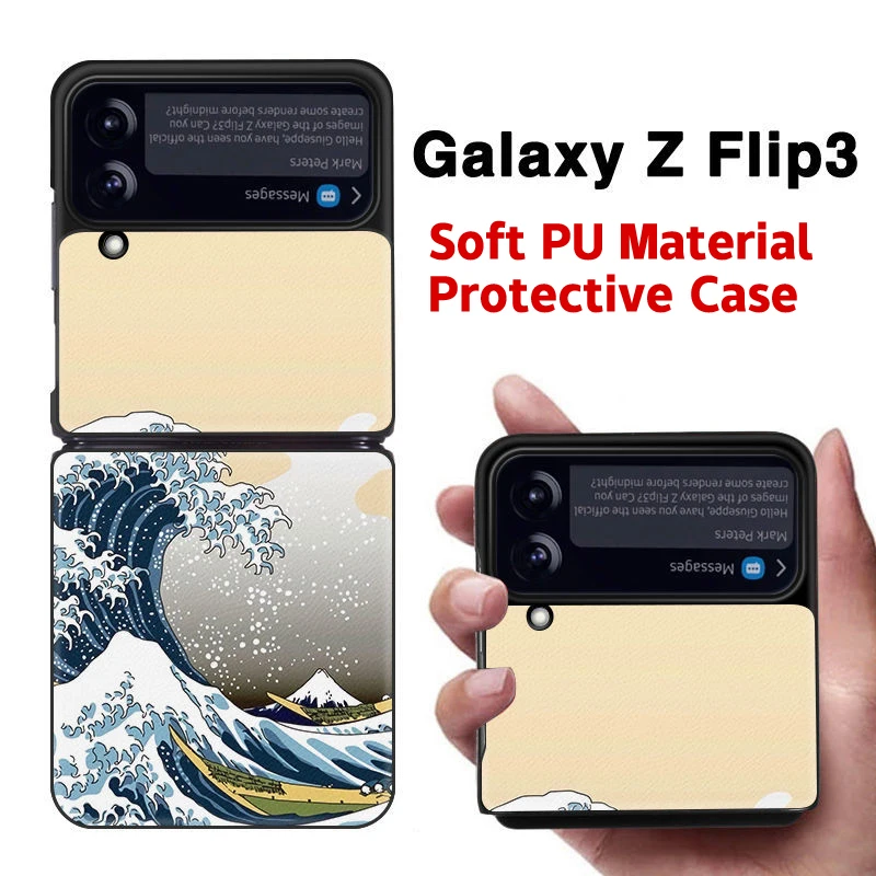 

Чехол для Samsung Galaxy Z Flip3, чехол из ПУ кожи с откидной крышкой для Galaxy Z 3