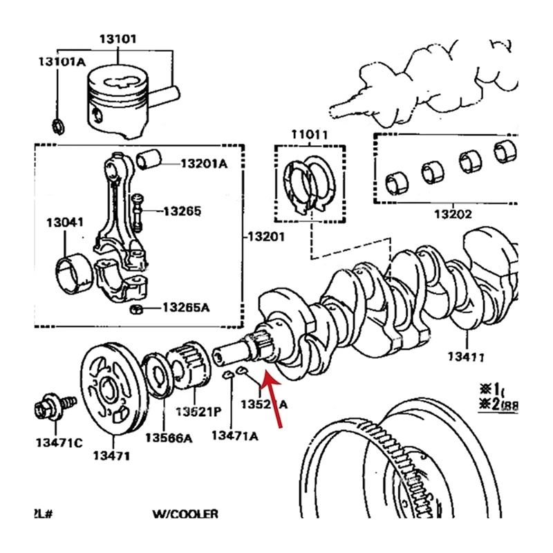 13401-54030 Натяжитель в сборе аксессуары коленчатый вал зубчатое колесо для Toyota Weitzman