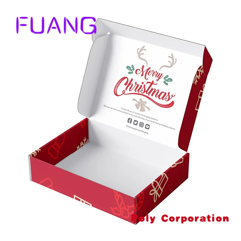 Лидер продаж подарочные гофрированные рождественские упаковочные коробки для