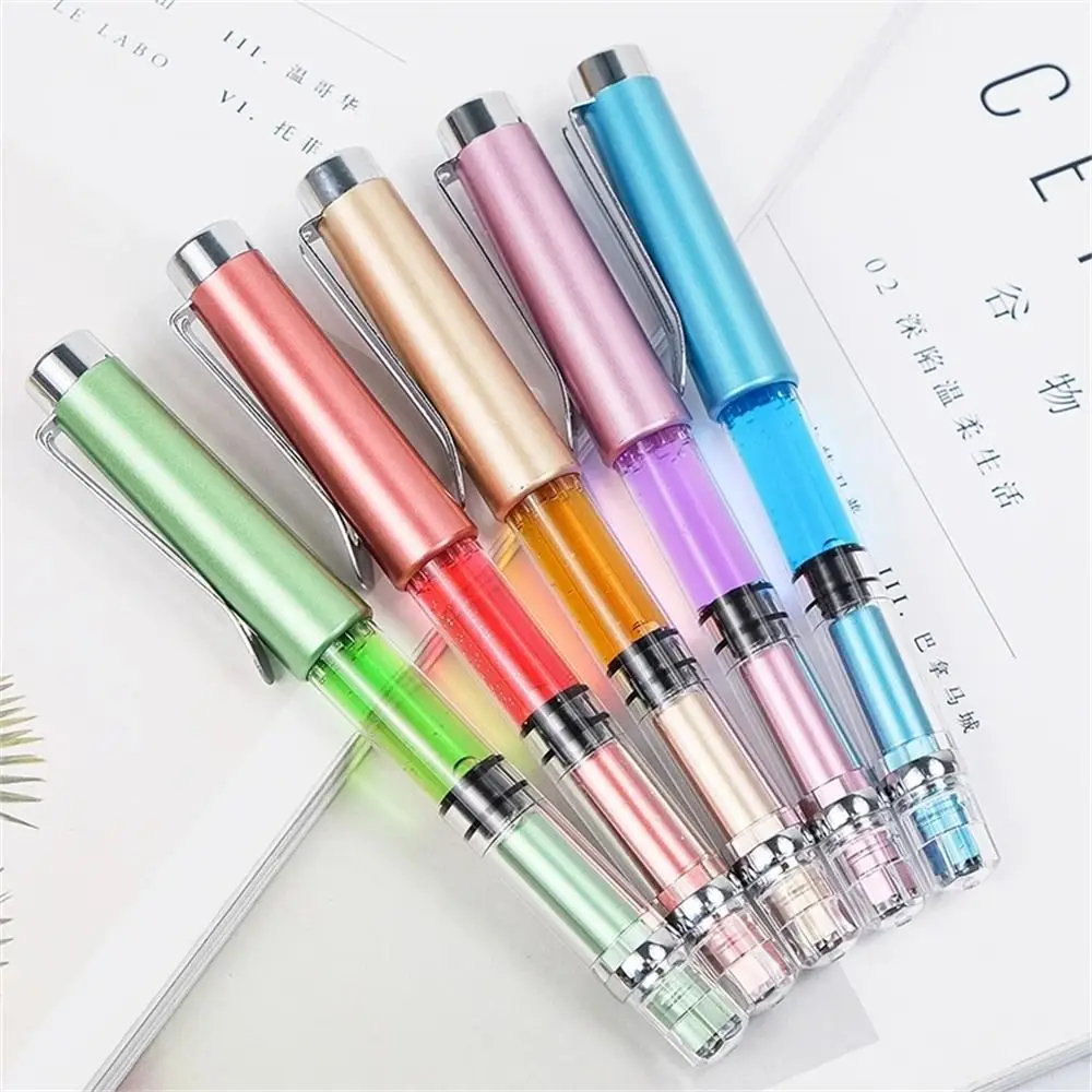 

Student School Supplies Business Transparent Painting EF Nib Fountain Pen Ink Pens Writing Pen Piston Fountain Pen