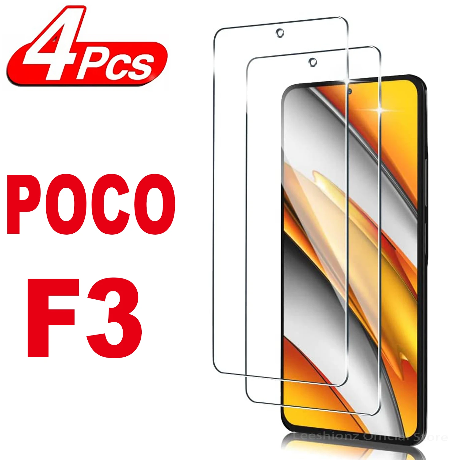 

2/4Pcs Screen Protector Glass For Xiaomi Poco F3 Tempered Glass Film