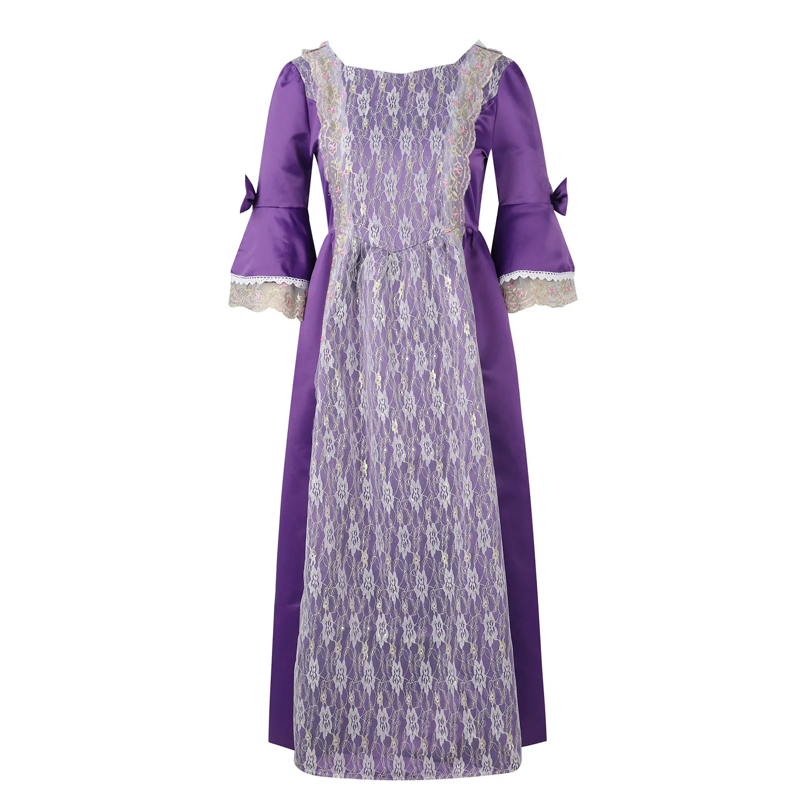 

Women's Fashion Retro Performance Dance Performance Lace Flare Sleeve Evening Dress Medieval Costumes Women Vintage Dress