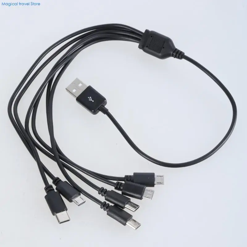Фото N2UB Удобный многопортовый зарядный шнур USB-разветвитель с 3 5-контактными USB-разъемами и 3 выходными разъемами типа C для со №4