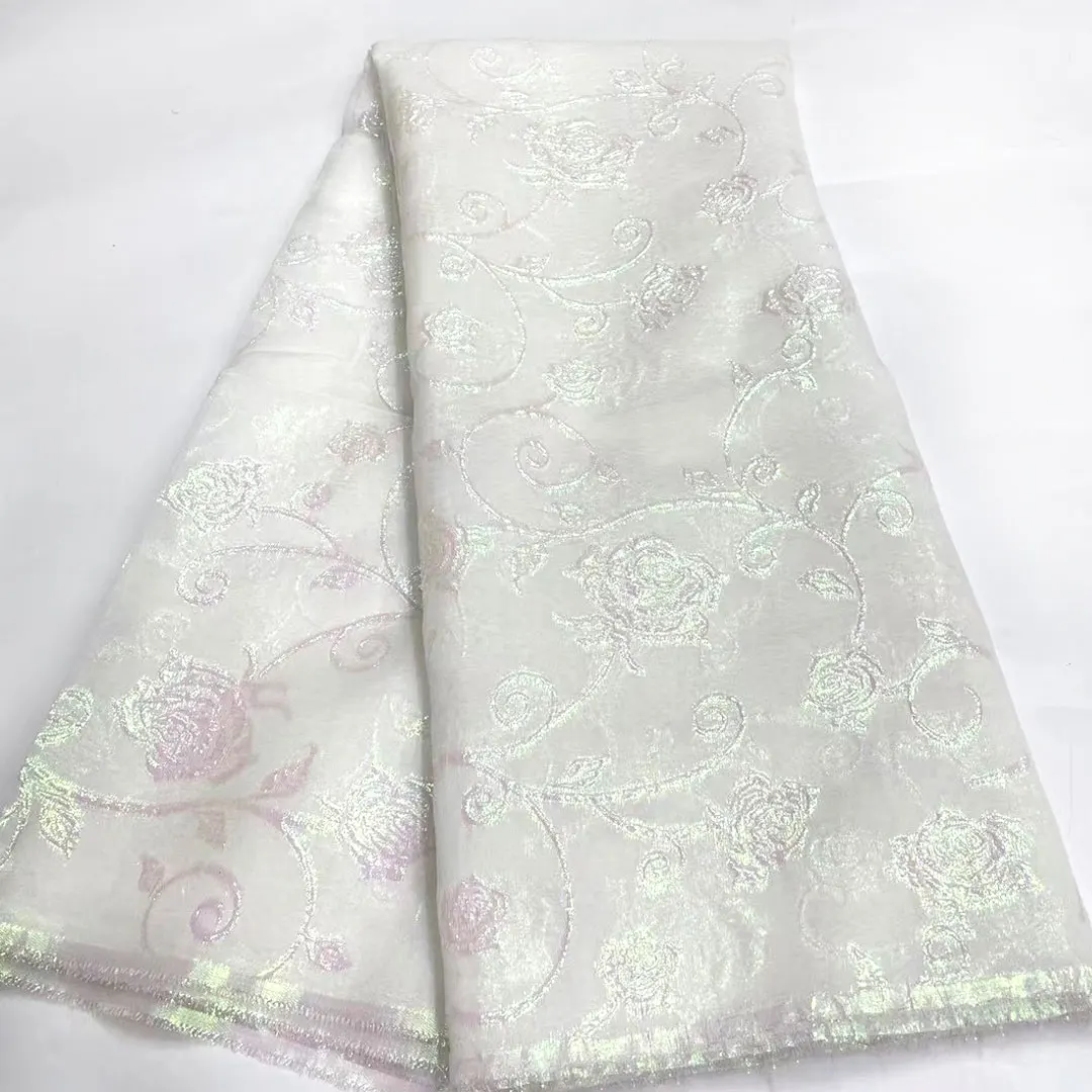 

African Lace Fabric 2022 Satin Nigerian Brocade Gild Jacquard Lace Fabrics for Sewing Wedding Dress Women J5379