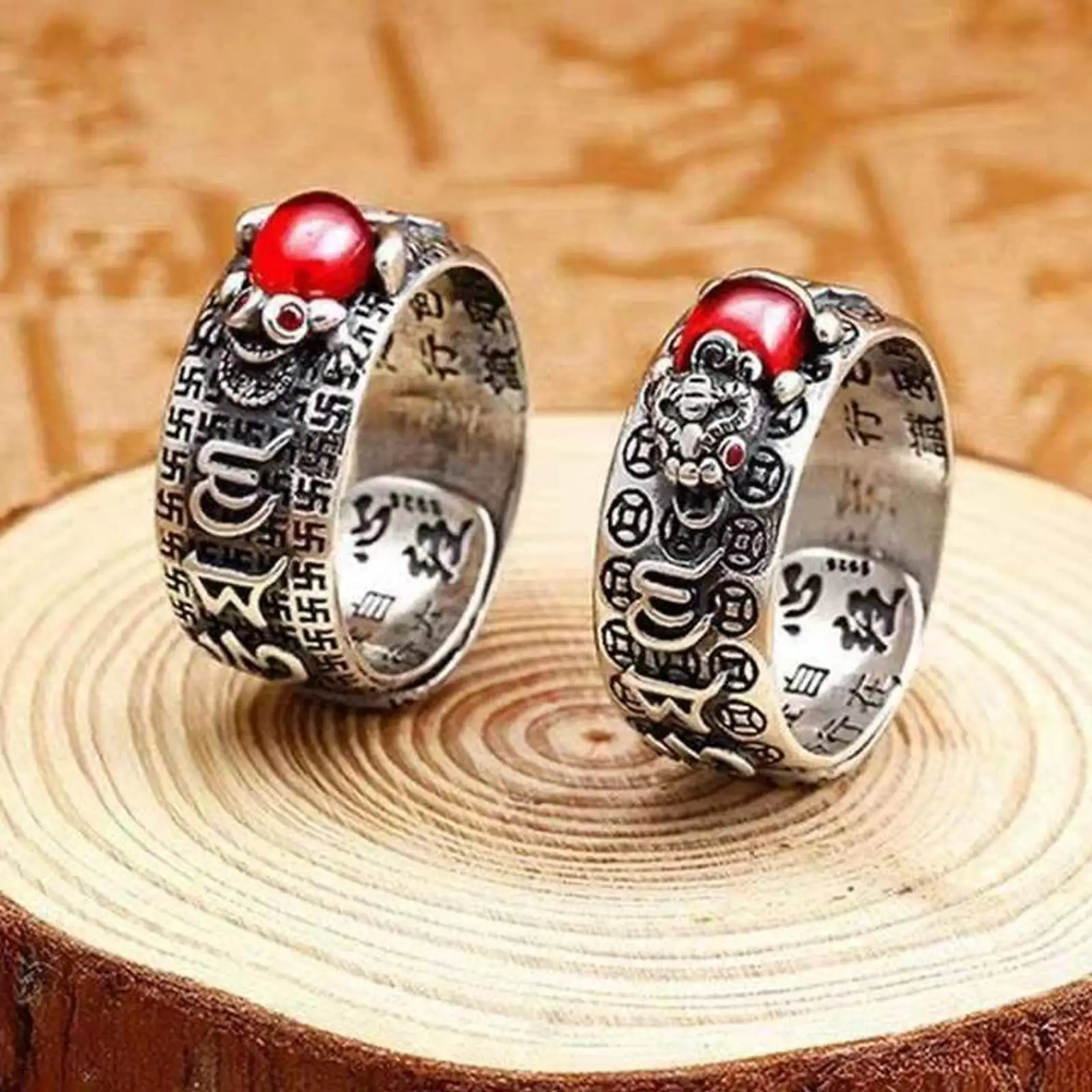 Кольцо фэн-шуй для мужчин и женщин винтажный аксессуар с защитой удачи богатства