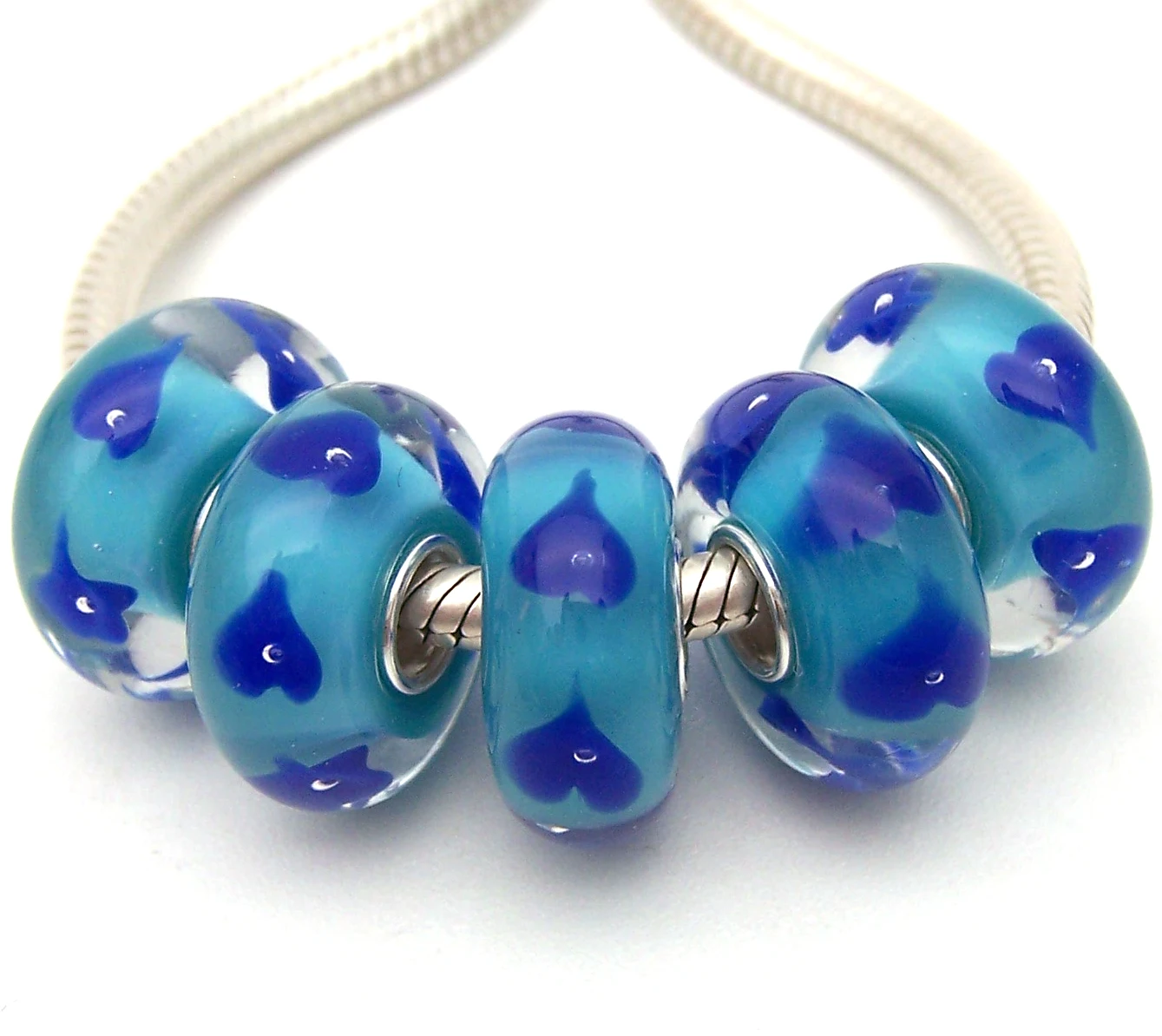 

YG891 5X 100% Authenticity S925 Sterling Silver Beads Murano Glassbeads beads Fit European Charms Bracelet diy jewelry Lampwork