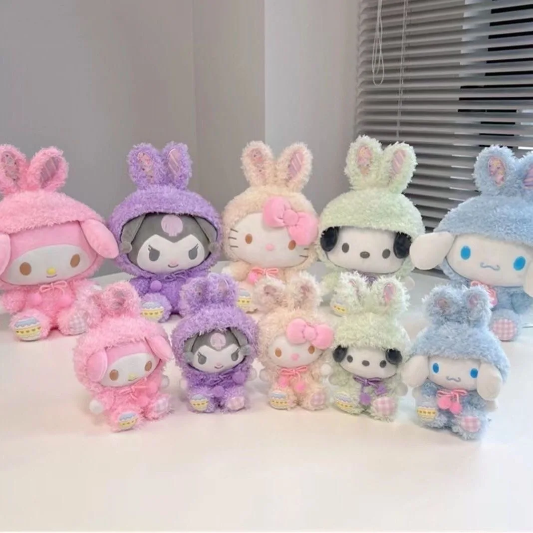 Sanrio Kawaii Kuromi Cinnamoroll My Melody Hello Kitty Plush Toys Soft Stuffed Anime Toy Gifts for Friends Children