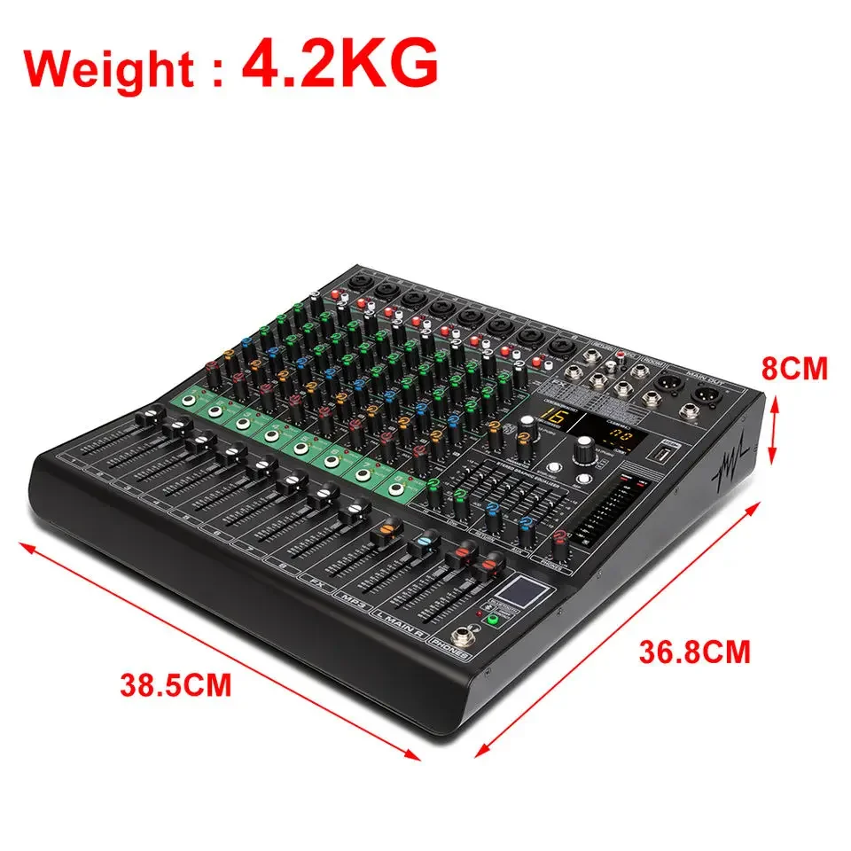 G80 профессиональный звуковой микшер 48V фантомное питание 8-канальный аудиомикшер