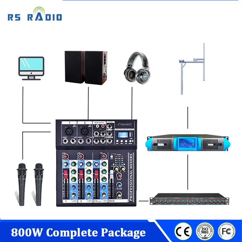 

800W Touch Screen FM Transmitter complete package