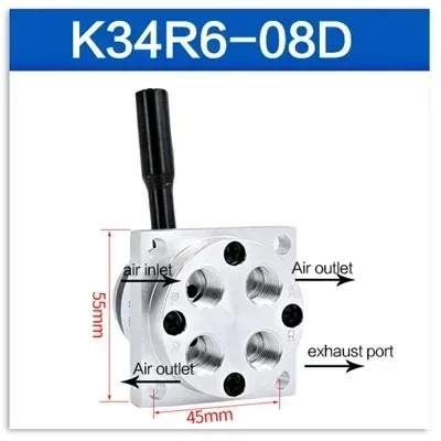 

Пневматический ручной поворотный клапан K34R6-8D/K34R6-8L ручной клапан регулирующий клапан цилиндра 3-позиционный 4-ходовой