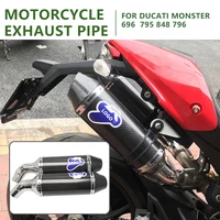 motorcycle exhaust pipe for ducati 696 795 796 848 exhaust muffler full systems middle pipe with db killer