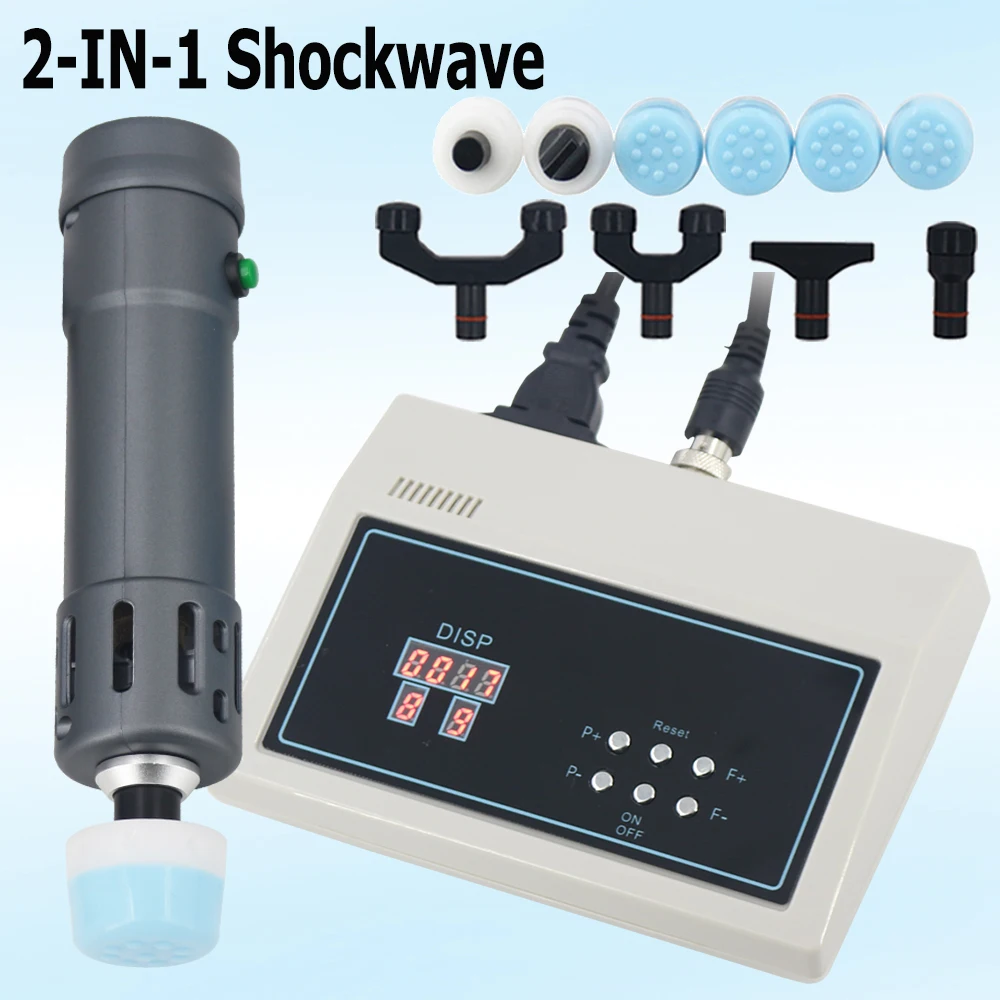 

Home Shockwave Therapy Machine 2 in 1 Shock Wave Instrument 11 Heads ED Treatment Sports Injury Relief Pain Chiropractic Tool