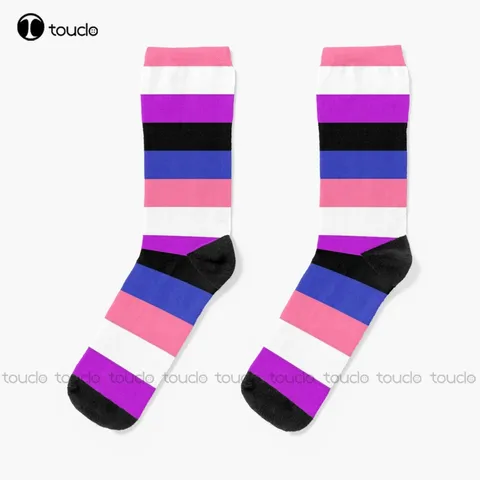 The Future Is Fluid - Genderfluid Pride Socks, носки для уличного скейтборда, цифровая печать на 360 °, Рождественский и новогодний подарок, искусство на заказ