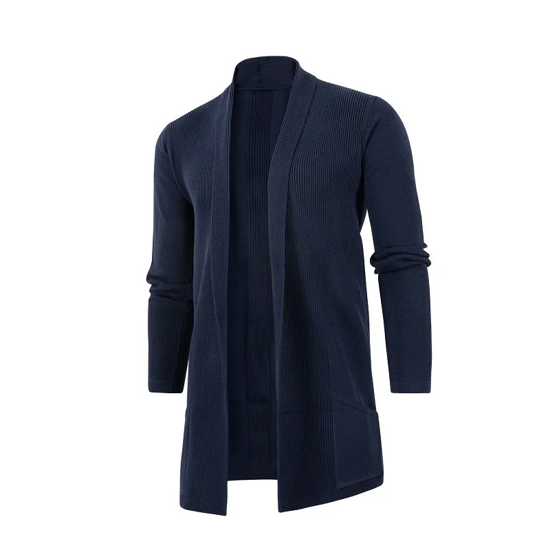 

Mens Long Slim Sweater Autumn New Plus Size Cardigan Coat