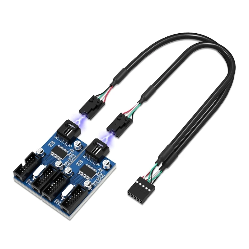 

9Pin USB Header Splitter Male 1 to 4 Female Extension USB 2.0 Motherboard P9JB