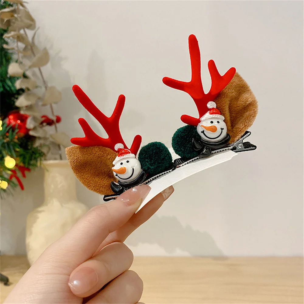 

2pcs/set Christmas Hair Clips For Girls Cute Deer Ear Hairpins Hairgrips Kids Christmas Antler Hairpin Barrette Hair Accessories