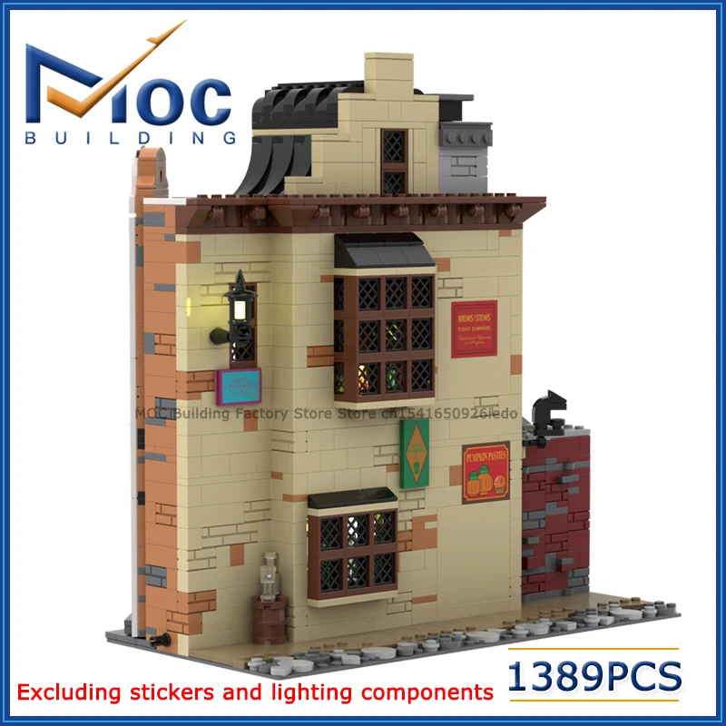 Фото MOC Классическая серия фильмов Сцена Уютная модель таверны Строительные блоки Креативный волшебный мир Игрушки DIY Сборка кирпичей Дисплей Рождественский подарок №3