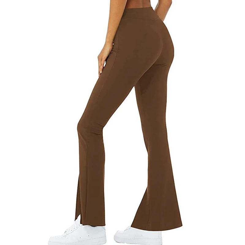 

Женские брюки WHOUARE, обтягивающие бедра брюки до середины бедра, персиковые сексуальные расклешенные брюки с высокой талией, однотонные обтя...