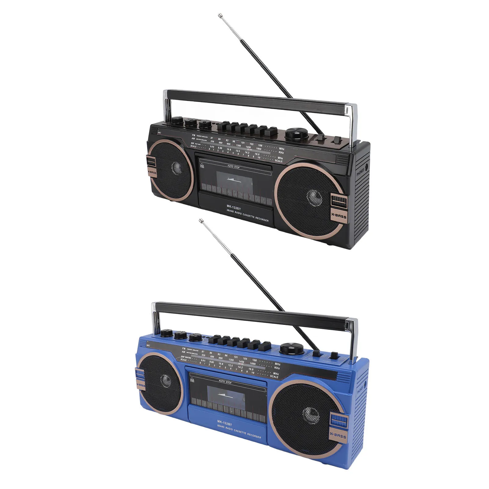Портативный кассетный плеер Qiilu AM FM SW с Bluetooth USB 3
