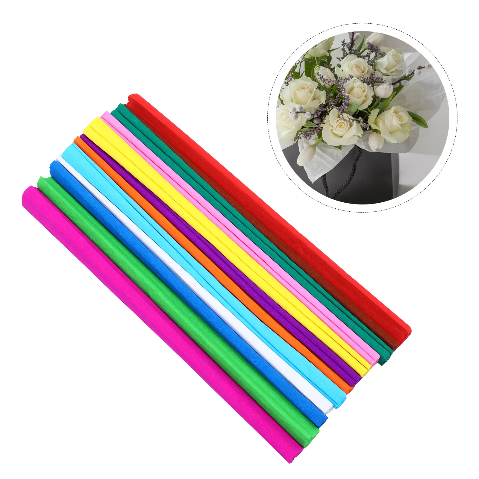 

Paper Crepe Flower Roll Makingwrapping Floral Tissue Packing Papers Sheet Craft Flowers Streamers Papel Bouquets White Bouquet