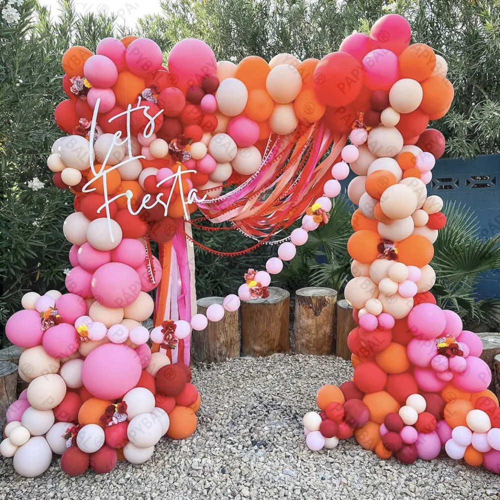 

219PCS Bright Red Pink Latex Balloons Set Arch Garland Kit For Wedding Decoration Valentine's Day Woman Engaged Party Globos