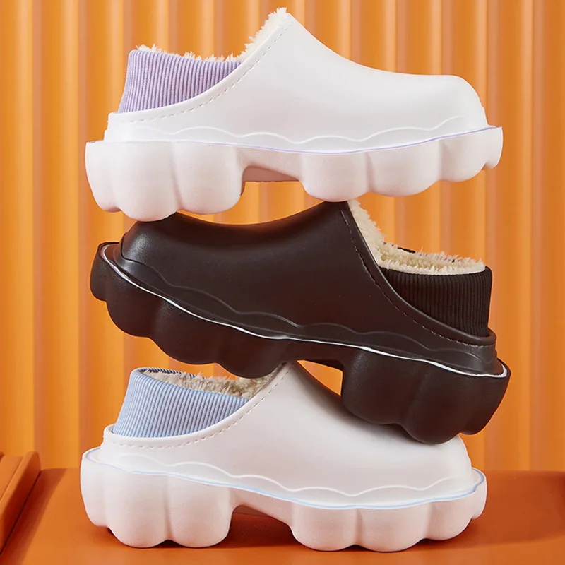 

2022 New Winter Slippers Warm Men Shoes Waterproof Women Non-Slip Plush Cotton Indoor Outdoor Cozy Home Autumn Thick Heel shoes