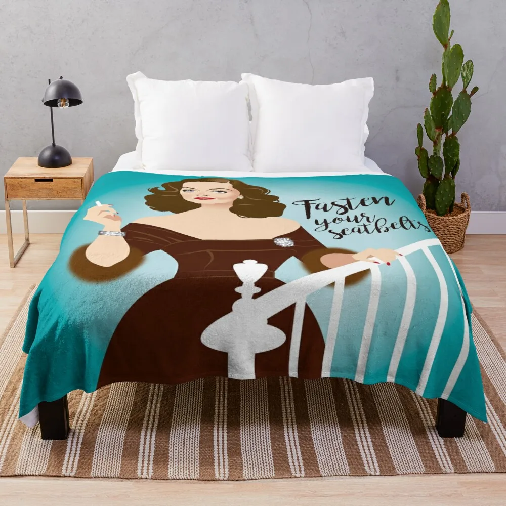 

Fasten your seatbelts Throw Blanket Queen Size Decorative Sofa Blanket Embroidered Blanket For Sofa Blanket For Sofa